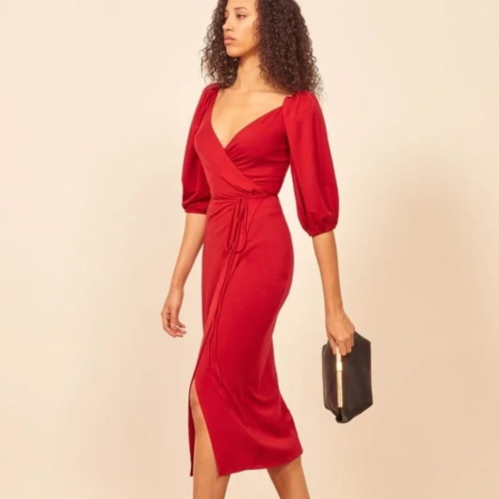 Reformation Calabra Wrap Dress